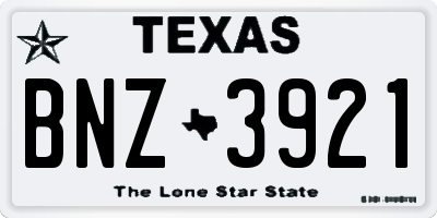 TX license plate BNZ3921