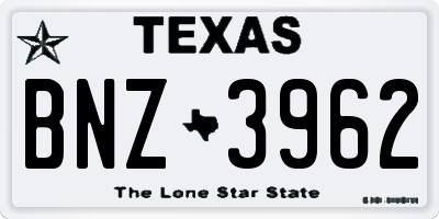 TX license plate BNZ3962
