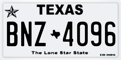 TX license plate BNZ4096