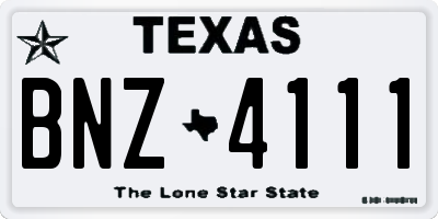 TX license plate BNZ4111