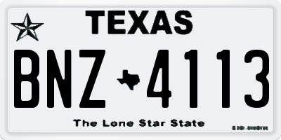 TX license plate BNZ4113