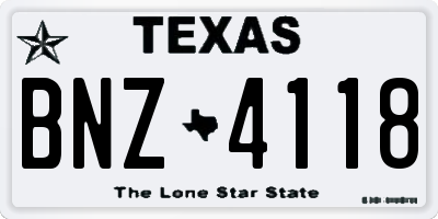 TX license plate BNZ4118