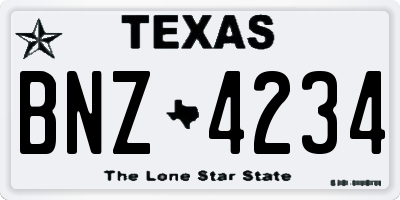 TX license plate BNZ4234