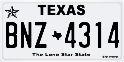 TX license plate BNZ4314