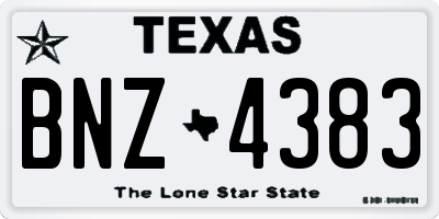 TX license plate BNZ4383
