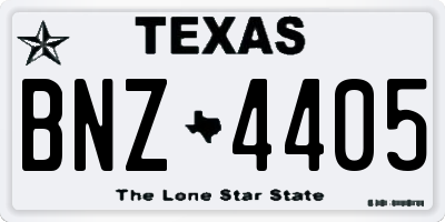 TX license plate BNZ4405