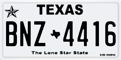TX license plate BNZ4416