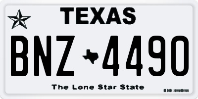 TX license plate BNZ4490