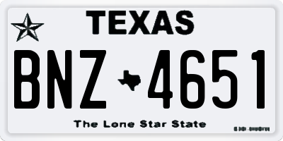 TX license plate BNZ4651