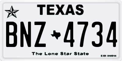 TX license plate BNZ4734