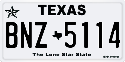 TX license plate BNZ5114