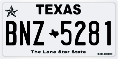 TX license plate BNZ5281