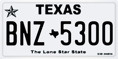 TX license plate BNZ5300