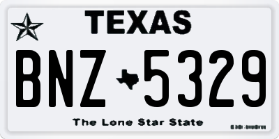 TX license plate BNZ5329