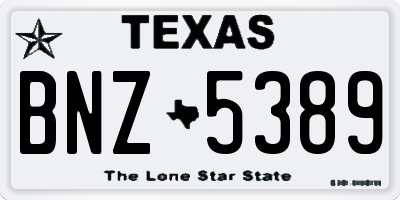 TX license plate BNZ5389