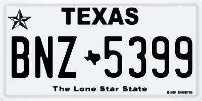 TX license plate BNZ5399