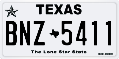 TX license plate BNZ5411