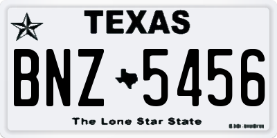 TX license plate BNZ5456