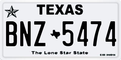 TX license plate BNZ5474