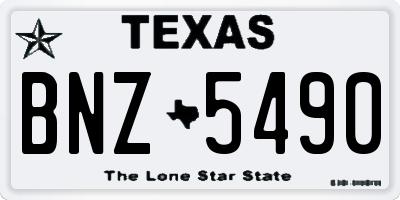 TX license plate BNZ5490