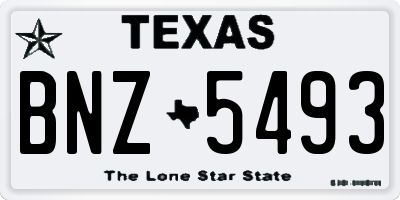 TX license plate BNZ5493