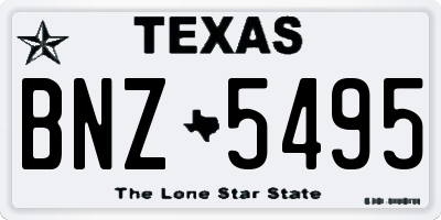 TX license plate BNZ5495