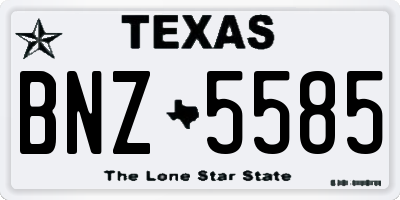 TX license plate BNZ5585