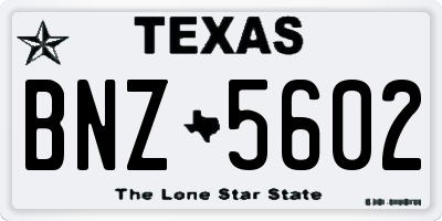 TX license plate BNZ5602