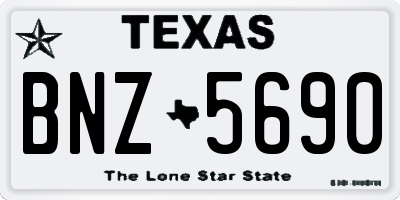 TX license plate BNZ5690