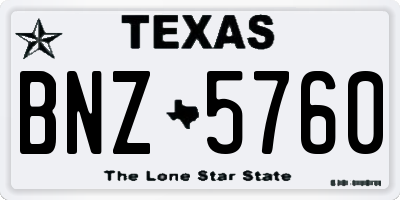 TX license plate BNZ5760
