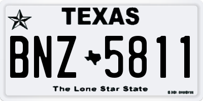 TX license plate BNZ5811
