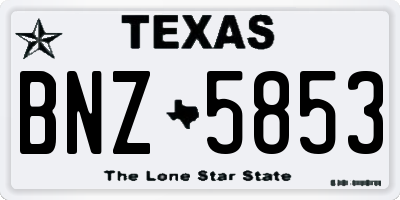 TX license plate BNZ5853