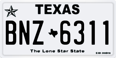 TX license plate BNZ6311