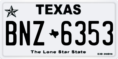 TX license plate BNZ6353