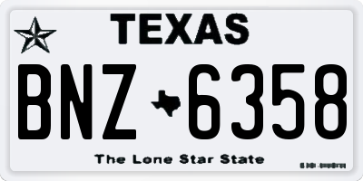 TX license plate BNZ6358