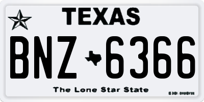 TX license plate BNZ6366