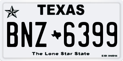 TX license plate BNZ6399