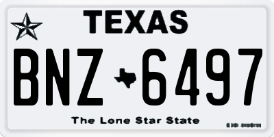 TX license plate BNZ6497