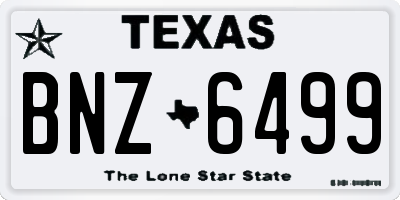 TX license plate BNZ6499