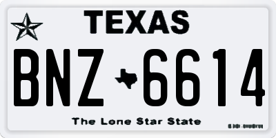 TX license plate BNZ6614