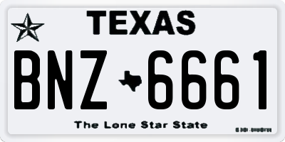 TX license plate BNZ6661