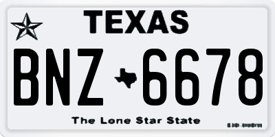 TX license plate BNZ6678