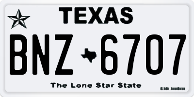 TX license plate BNZ6707