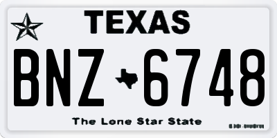 TX license plate BNZ6748