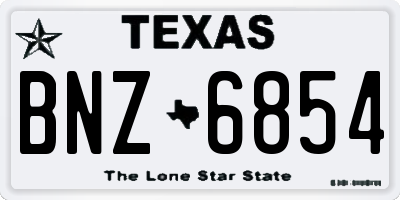 TX license plate BNZ6854