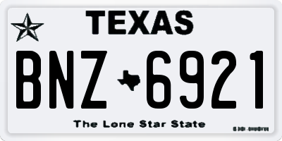 TX license plate BNZ6921
