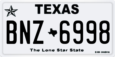 TX license plate BNZ6998