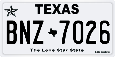 TX license plate BNZ7026