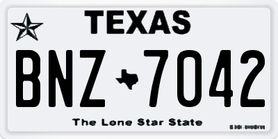 TX license plate BNZ7042