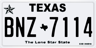 TX license plate BNZ7114